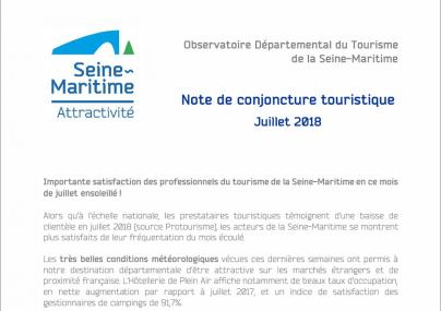 Note de conjoncture touristique mai-juin 2018 en Seine-Maritime @SMA76 Note de conjoncture touristique juillet 2018 en Seine-Maritime