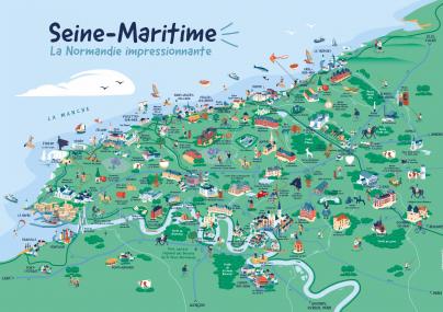Carte illustrée de la Seine-Maritime Carte illustrée de la Seine-Maritime