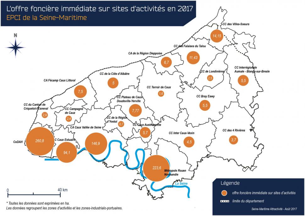 L'offre foncière immédiate en 2017 - Seine-Maritime L'offre foncière immédiate en 2017 - Seine-Maritime