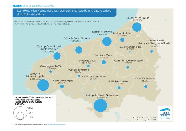 Carte des offres réservables dans les hébergements locatifs entre particuliers