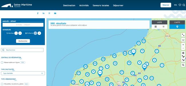 Capture d'écran, nouveau site internet touristique