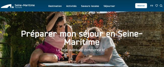 Capture d'écran, nouveau site internet touristique
